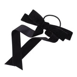 Adorn Elastic Velvet Bow Black