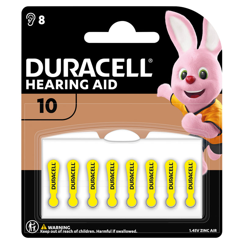Duracell Hearing Aid HA10 Batteries 8 Pack