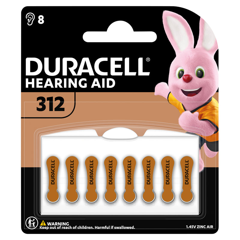 Duracell Hearing Aid HA312 Batteries 8 Pack