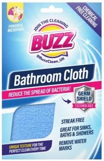 Buzz Microfibre Bathroom Cloth Germ Shield 1ea