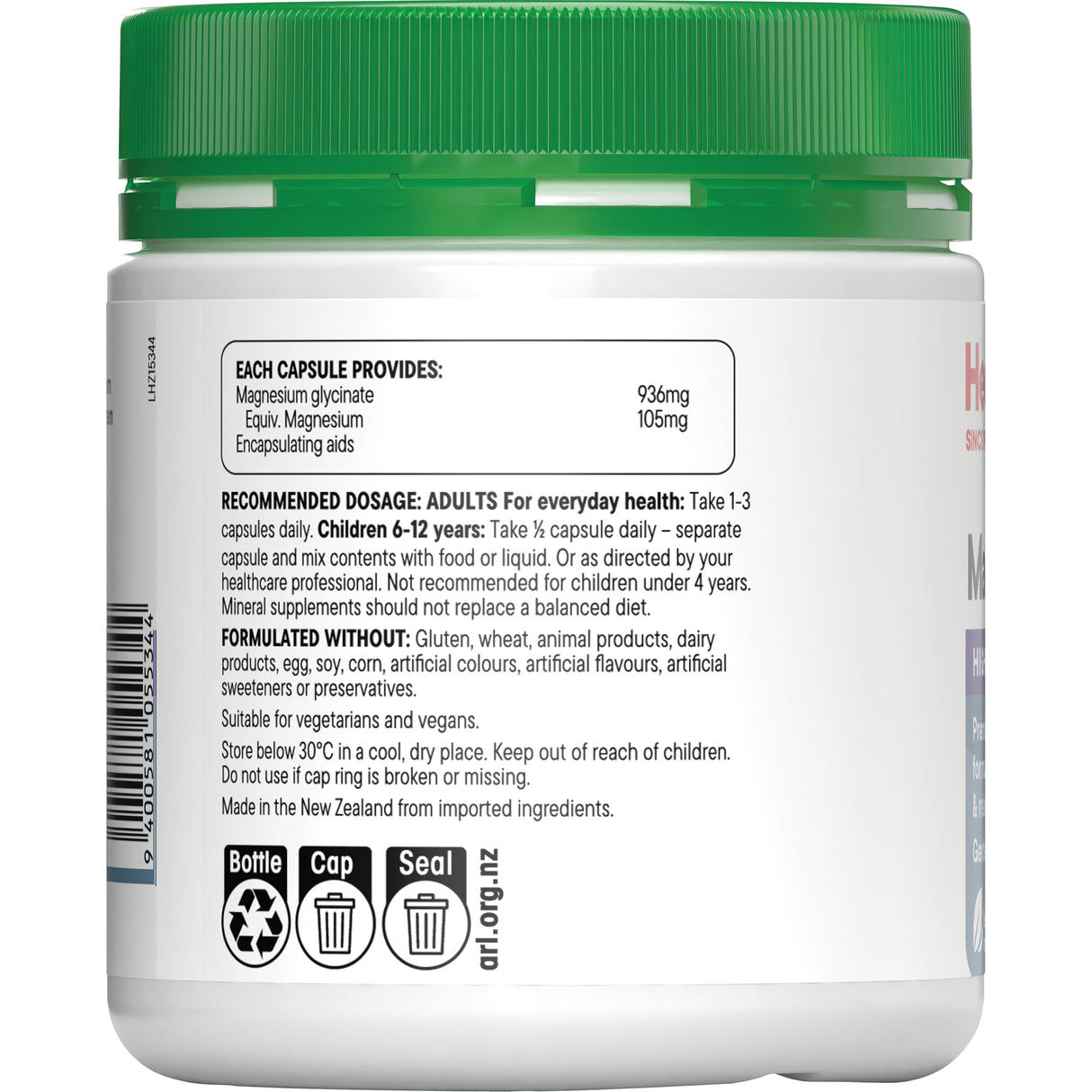 Healtheries Magnesium Glycinate Caps 160s
