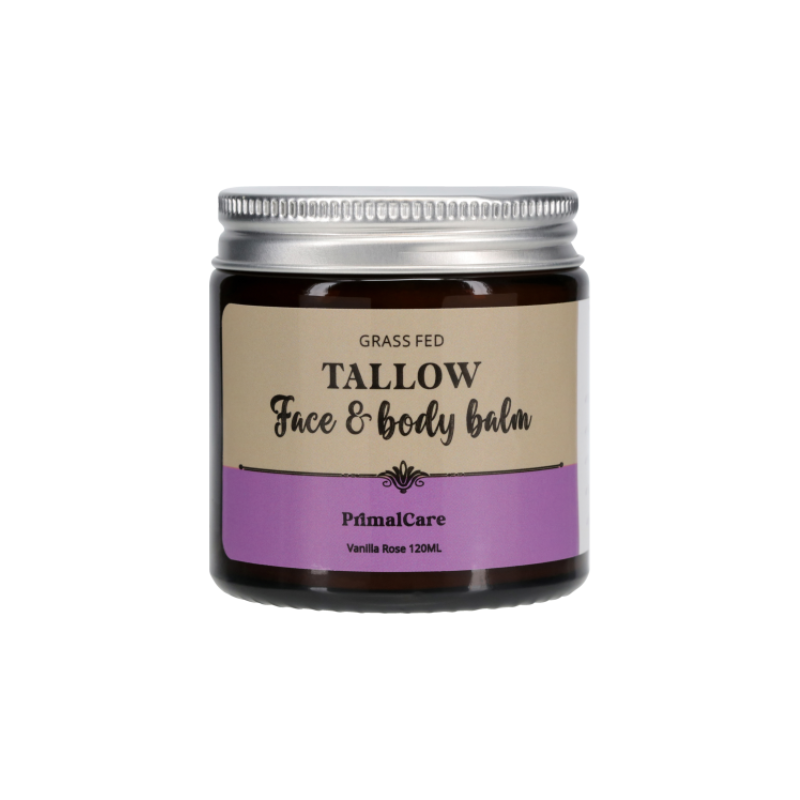 PRIMALCARE Tallow Face & Body Balm Vanilla Rose 120ml