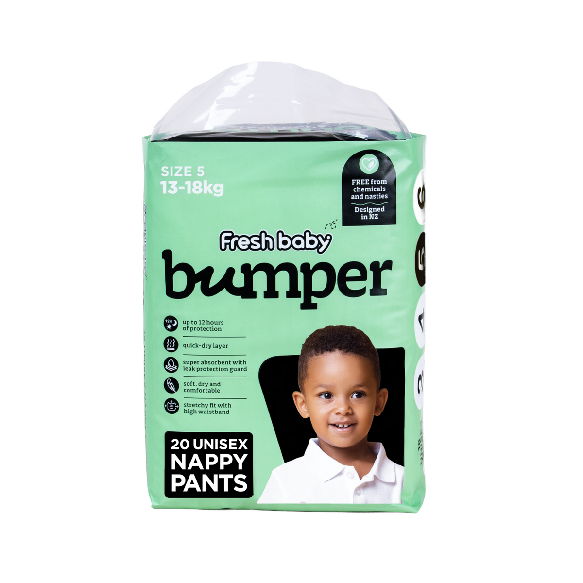 Fresh Baby Bumper Size 5 Unisex Nappy Pants 13-18kg 20 Pack