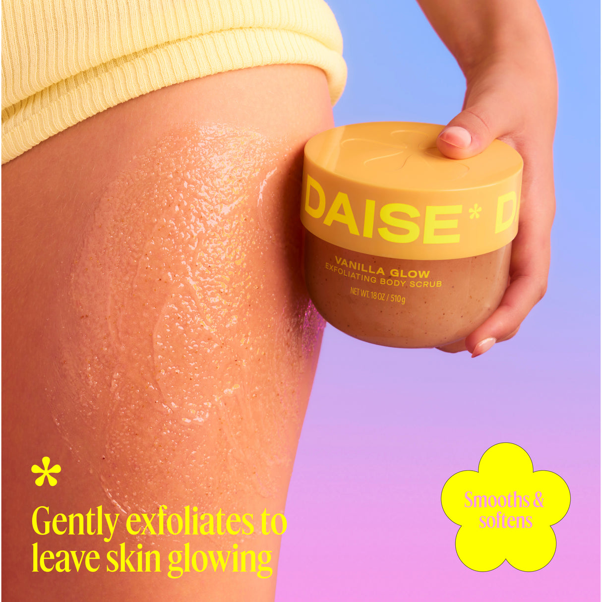 DAISE Exfoliating Body Scrub in Vanilla Glow, 18 oz/510 g