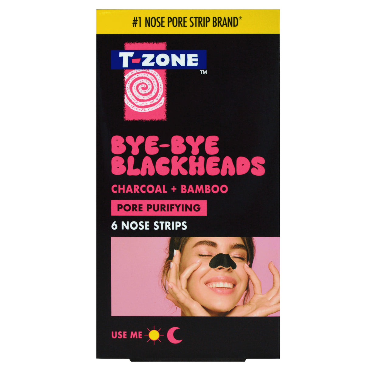 T-Zone Bye Bye Blackheads Charcoal & Bamboo Nose Pore Strips 6pk
