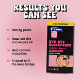 T-Zone Bye Bye Blackheads Charcoal & Bamboo Nose Pore Strips 6pk