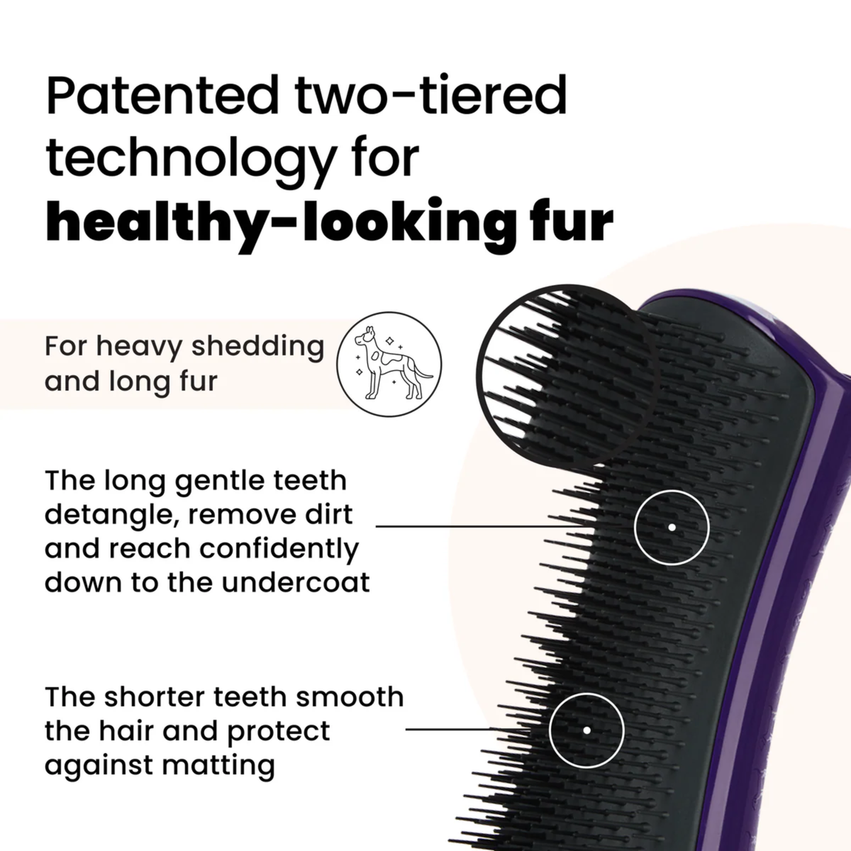 Tangle Teezer Pet De-Shedding Purple and Black large