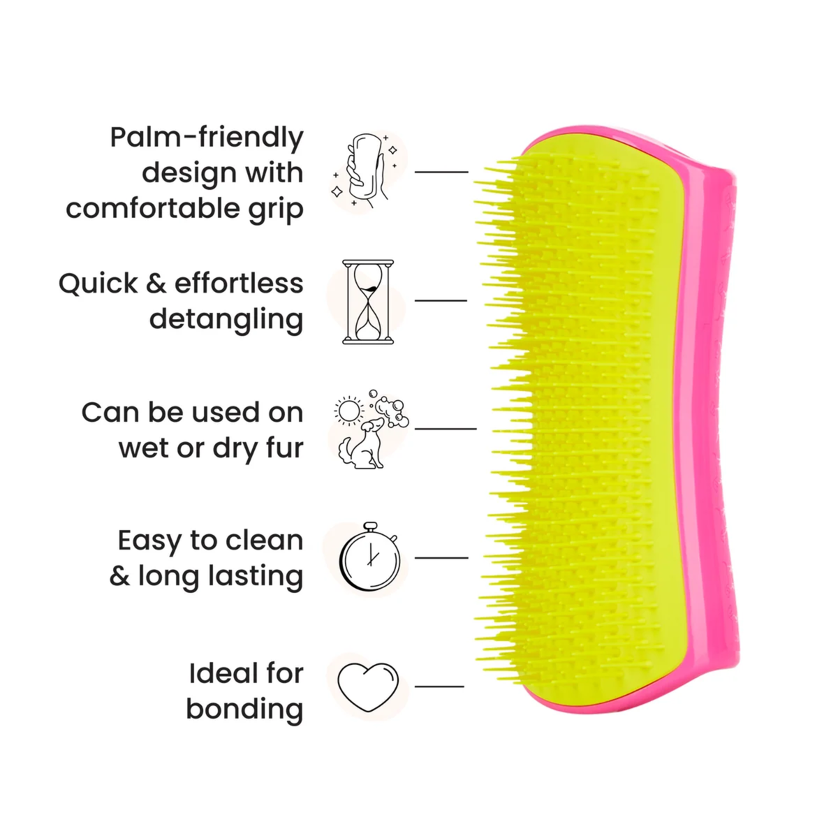 Tangle Teezer Pet DeTangle Pink and Yellow