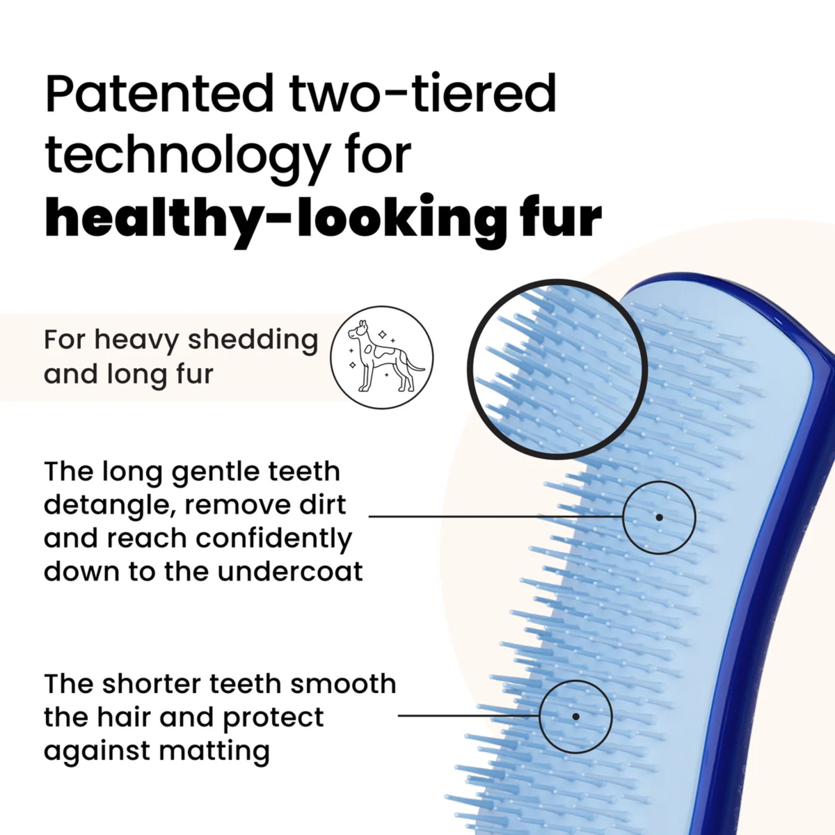 Tangle Teezer Pet DeShedding Small Black and Light Blue