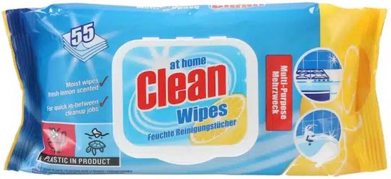 ATHOME Cleaning Wipes Lemon 55s