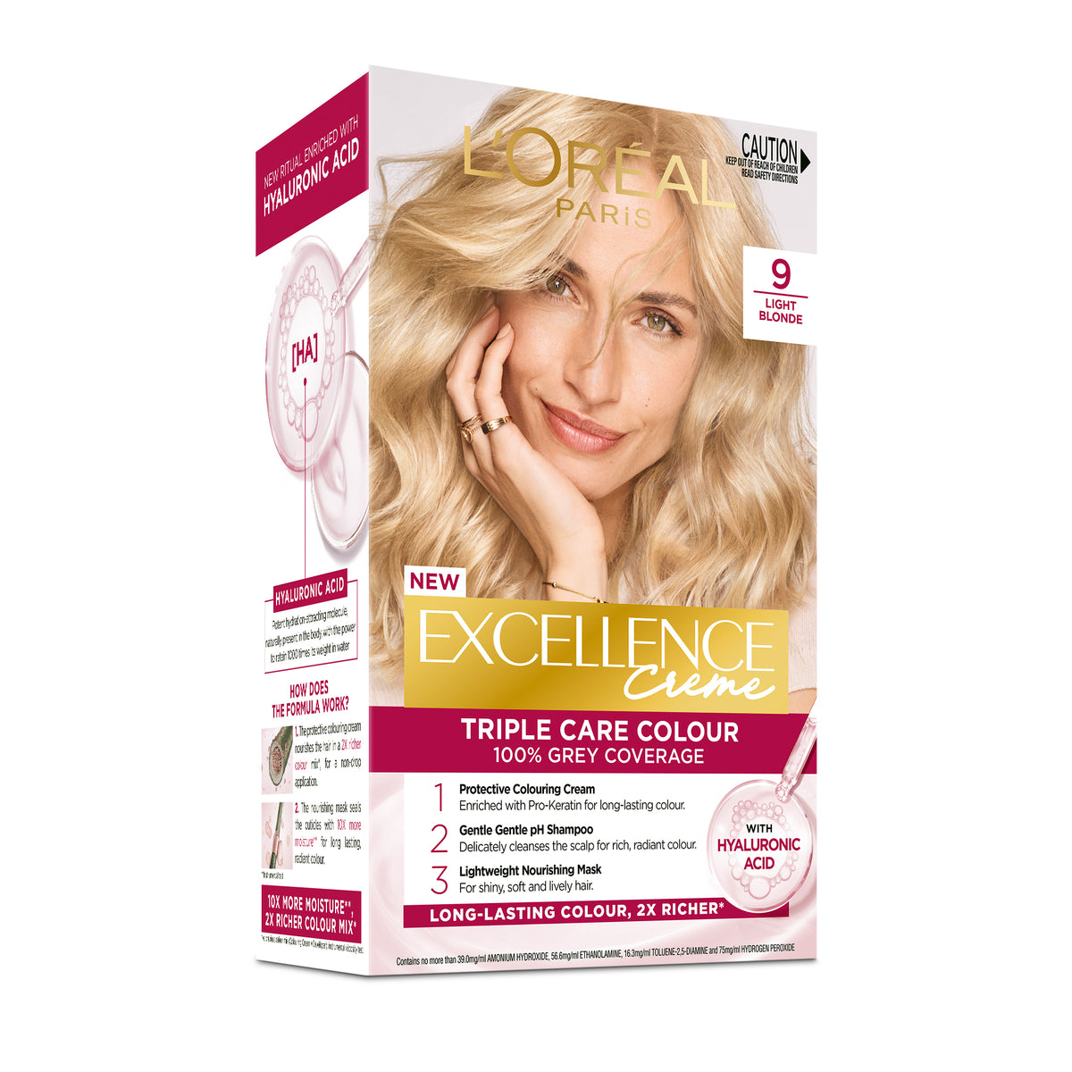 L'Oréal Paris Excellence Crème Permanent Hair Colour - 9 Light Blonde