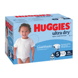 Huggies Ultra Dry Nappies Boys Size 5 (13-18kg) 64 Pack