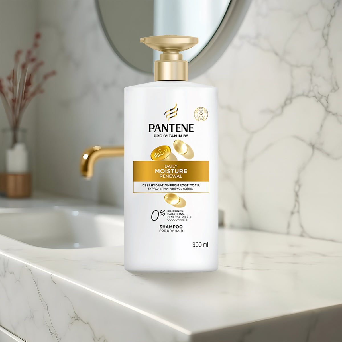 Pantene Pro-V Daily Moisture Renewal Shampoo: Moisturising Shampoo for Dry Hair 900 ml