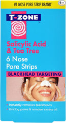 T-ZONE Salicylic Acid & Tea Tree Nose Pore Strips 6pk