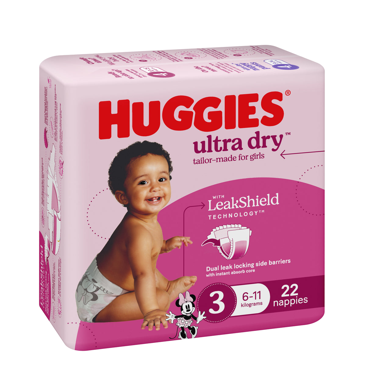 Huggies Ultra Dry Nappies Girl Size 3 (6-11kg) 22 Pack
