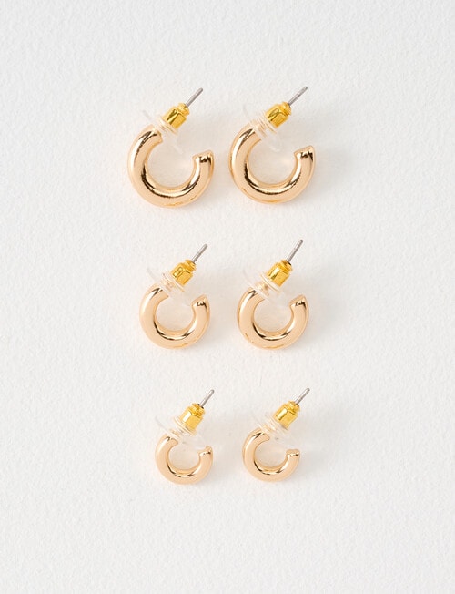 EarSense Thick J Hoop Gold Trio