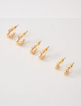 EarSense Thick J Hoop Gold Trio
