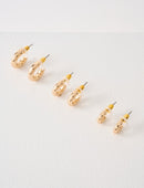 EarSense Thick J Hoop Gold Trio