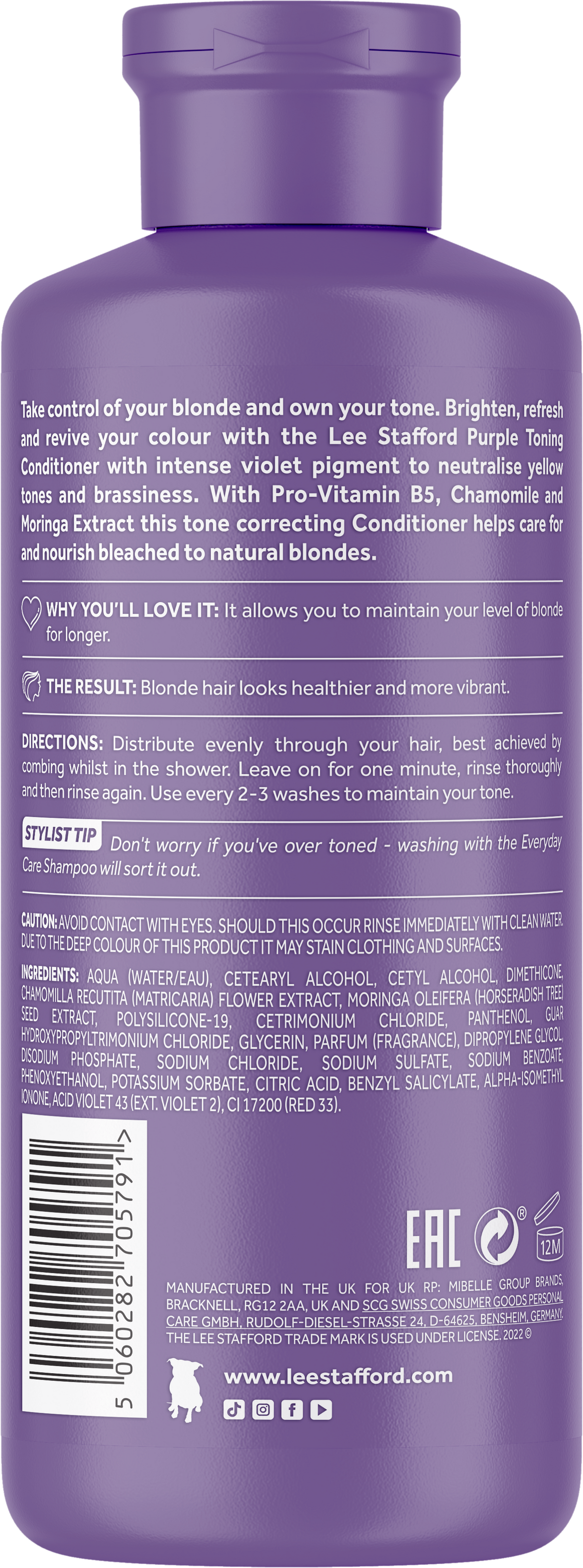 Lee Stafford Bleach Blondes Purple Toning Conditioner 250ml
