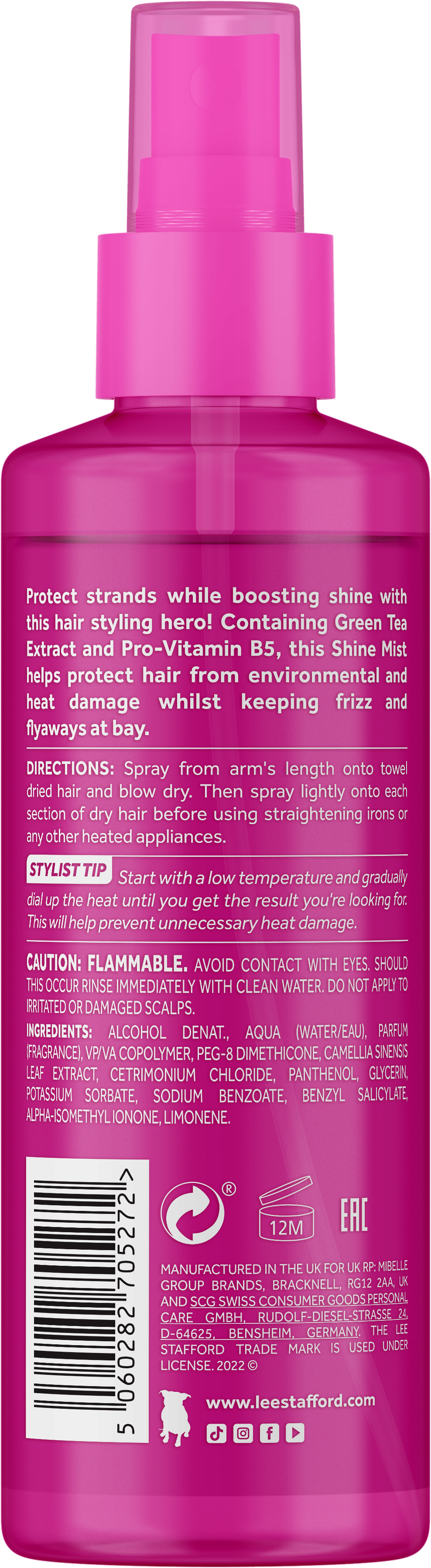Lee Stafford Styling Heat Protection Shine Mist 200ml