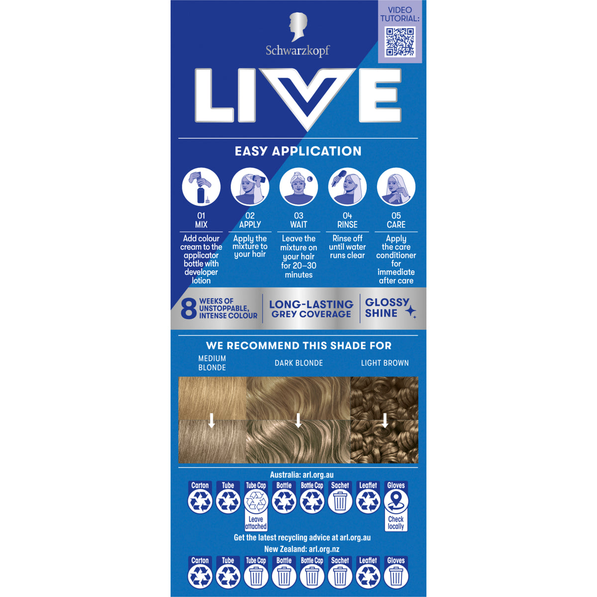 Schwarzkopf Live Colour Permanent 7-1 Med Ash Blnde