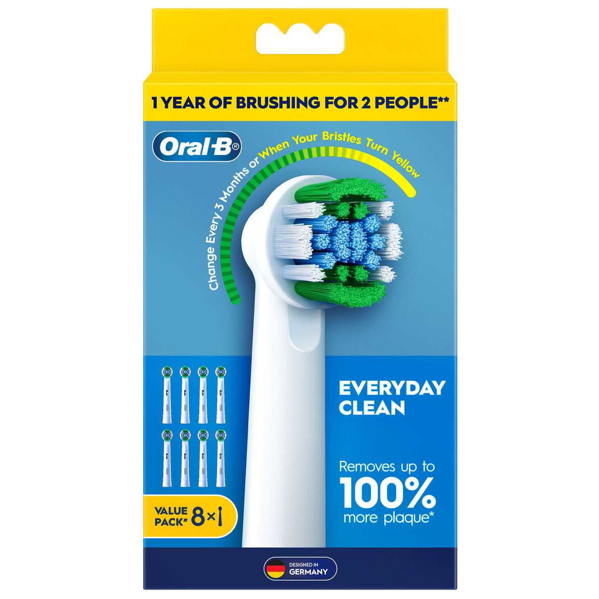 ORAL B Everyday Clean Replacement Brush Head 8pk