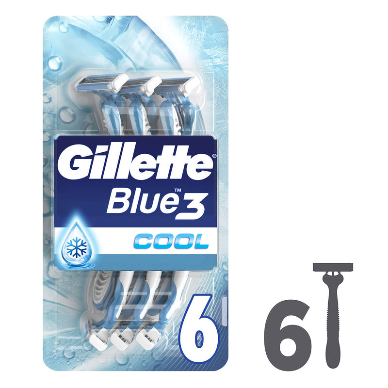GILLETTE BLUE DISPOSABLE RAZORS COOL 6pk