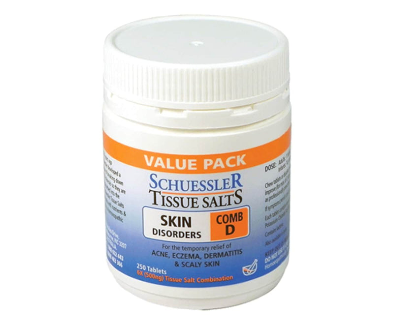 Schuessler Tissue Salts Comb D Skin Disorder 250s
