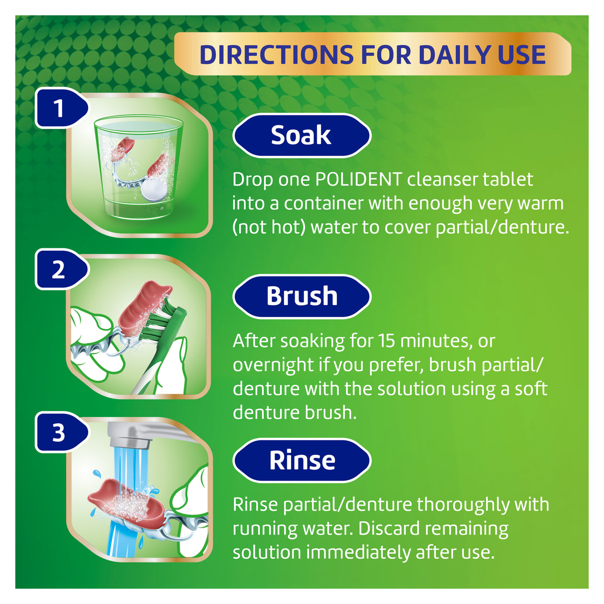 Polident Whitening Daily Cleanser for Dentures 36 Tablets