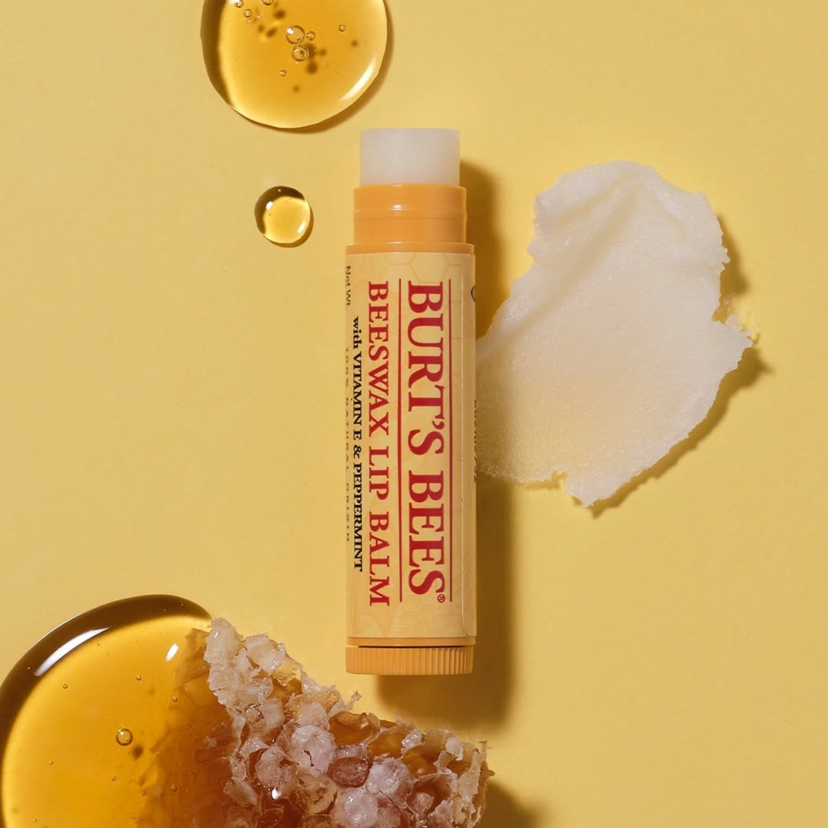 Burts Bees 100% Natural Beeswax With Vitamin E & Peppermint Lip Balm 4.25g