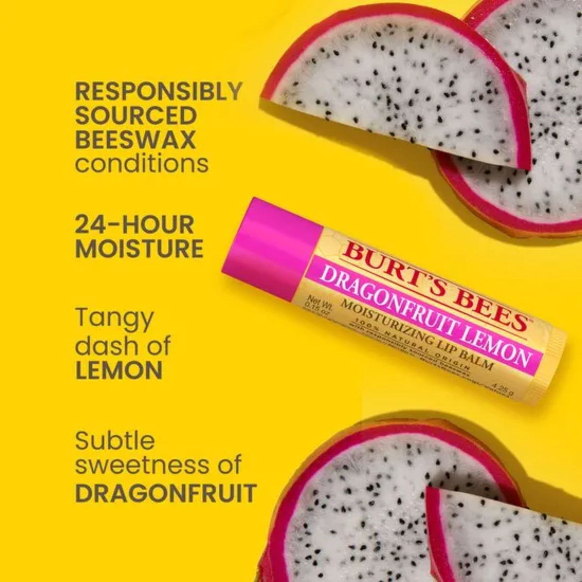 Burt's Bees Lip Balm Dragonfruit Lemon 4.25g HS