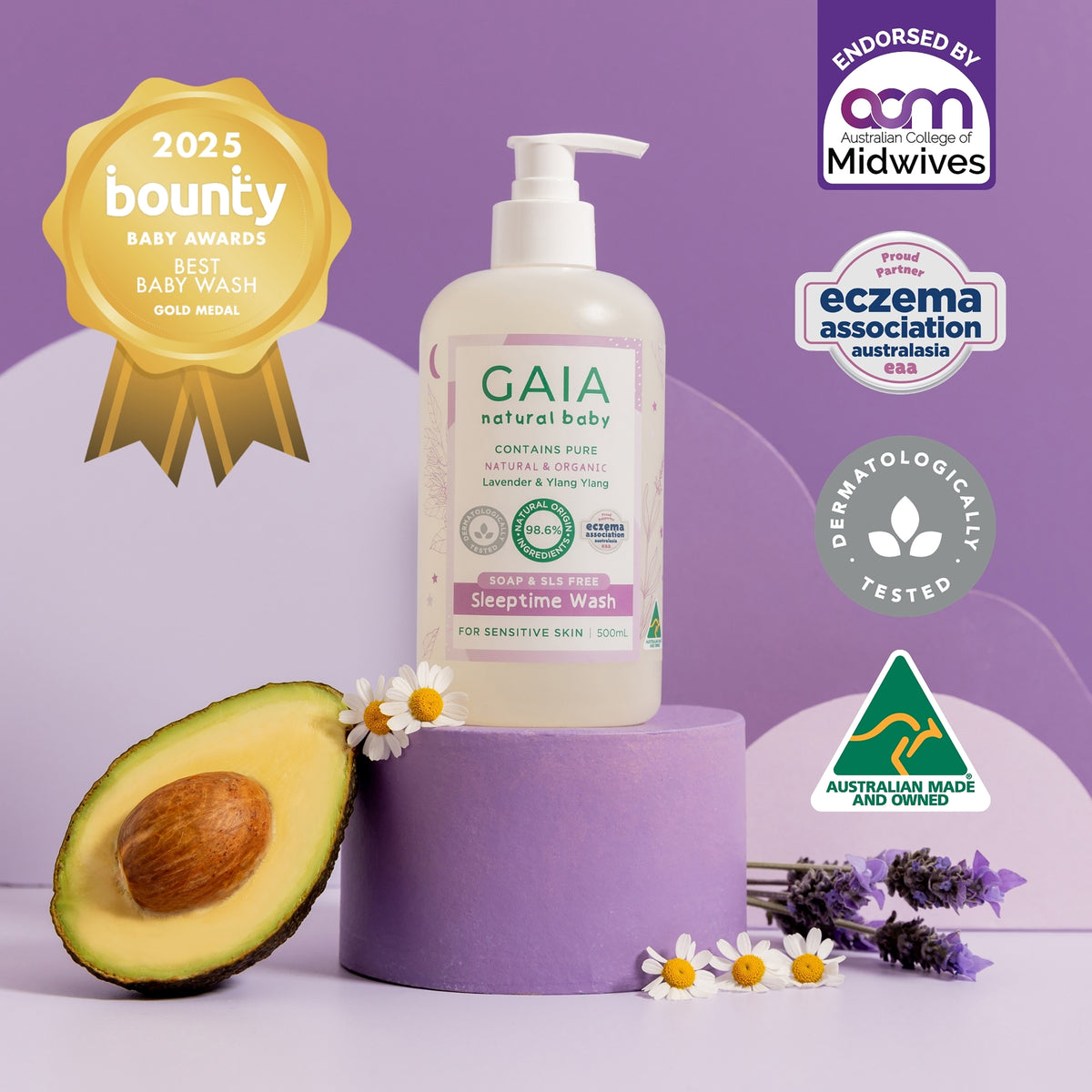 GAIA Baby Sleeptime Bath Wash 500ml
