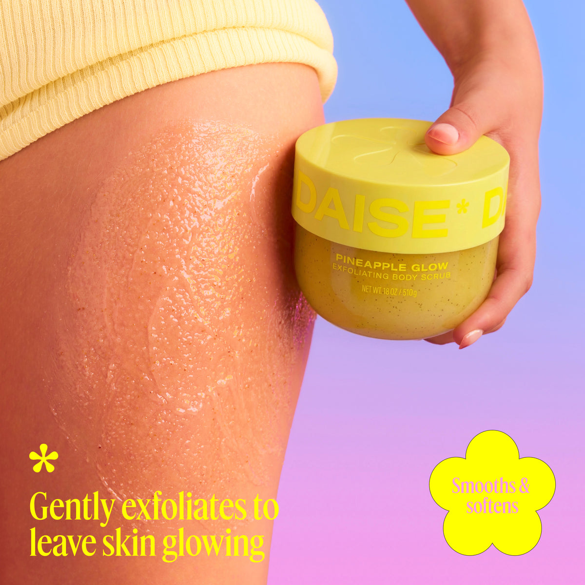 DAISE Exfoliating Body Scrub in Pineapple Glow, 18 oz/510 g