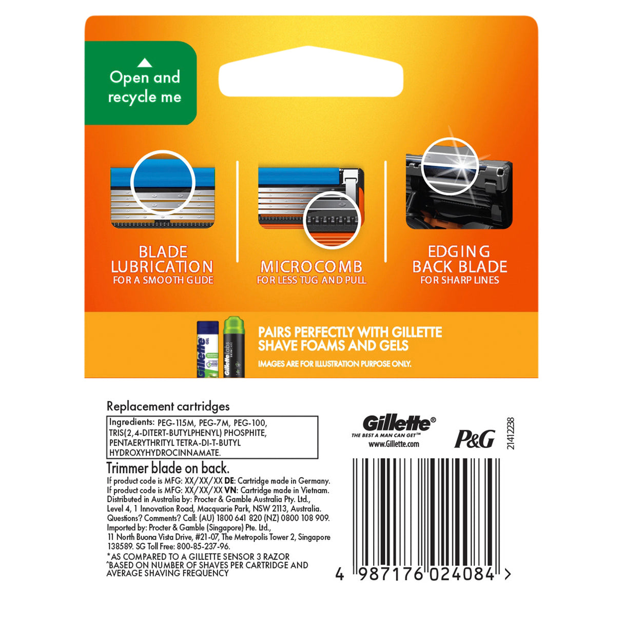 GILLETTE Fusion Manual Cartridge 8pk