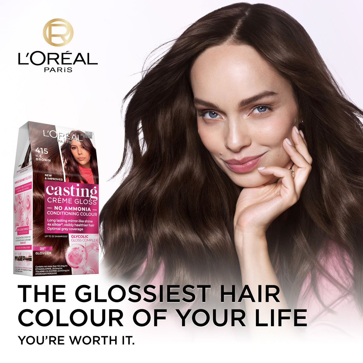 L'Oréal Paris Casting Crème Gloss Semi-Permanent Hair Colour - 415 Iced Chocolate(Ammonia Free)