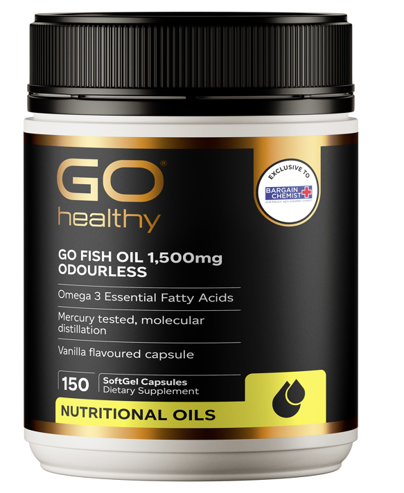 GO Healthy GO Odourless Fish Oil Supplement 1500mg 150 Capsules