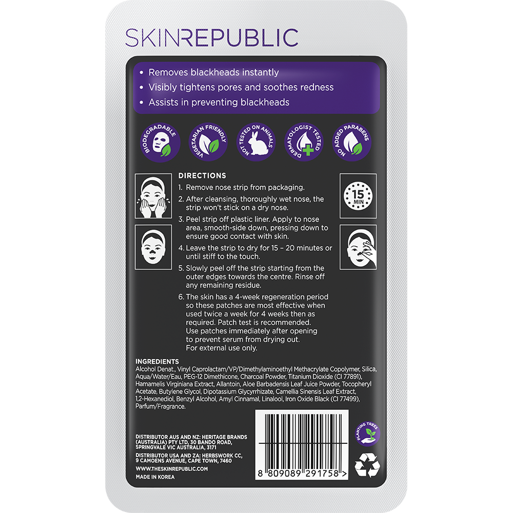 Skin Republic Charcoal Nose Strips 6Pack