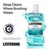Listerine Zero Alcohol Antibacterial Mouthwash Less Intense Taste 1L