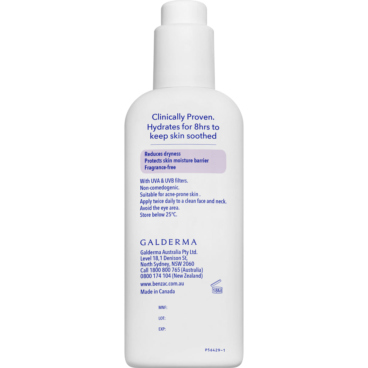 Benzac Daily Facial Moisturiser 118mL, For All Skin Types