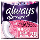 ALWAYS DISCREET Panty Liners Light 28pc