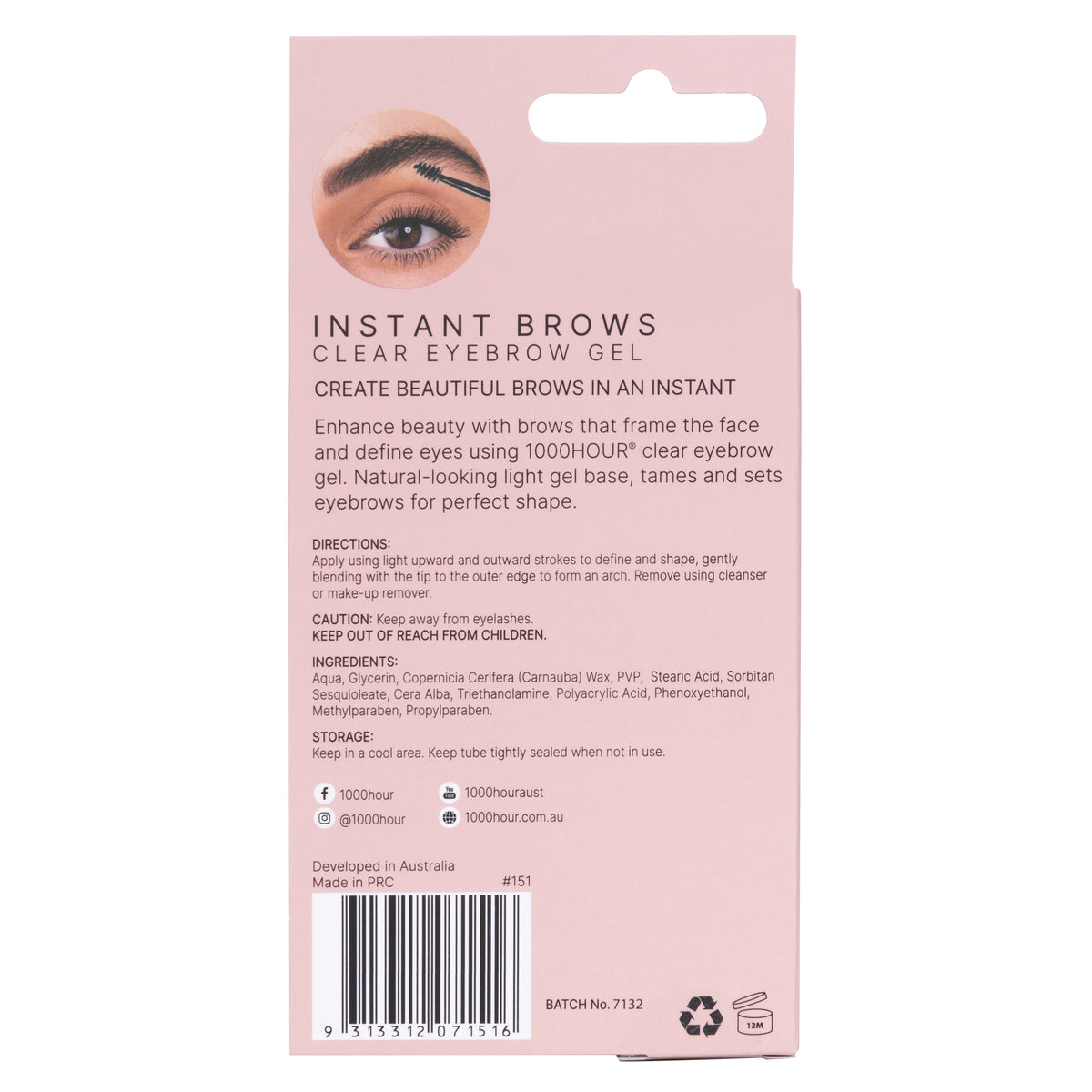 1000HOUR Instant Brows Mascara Clear 6g