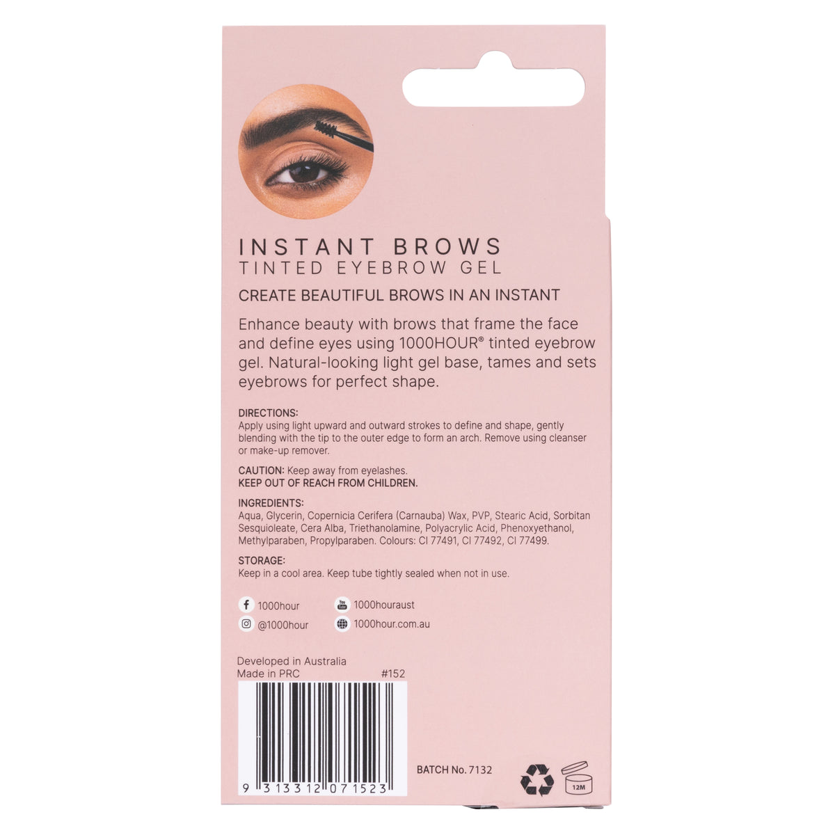 1000HOUR Instant Brows Mascara Black/Dark Brown 6g