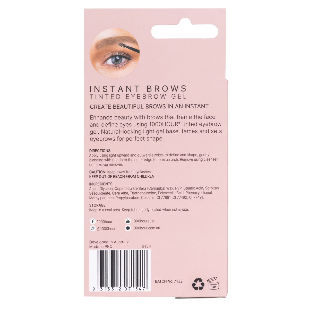 1000HOUR Instant Brows Mascara Light Brown/Blonde 6g