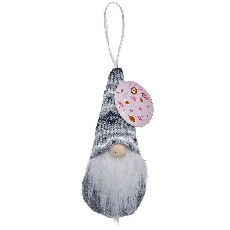 Christmas GREY GNOME ORNAMENT