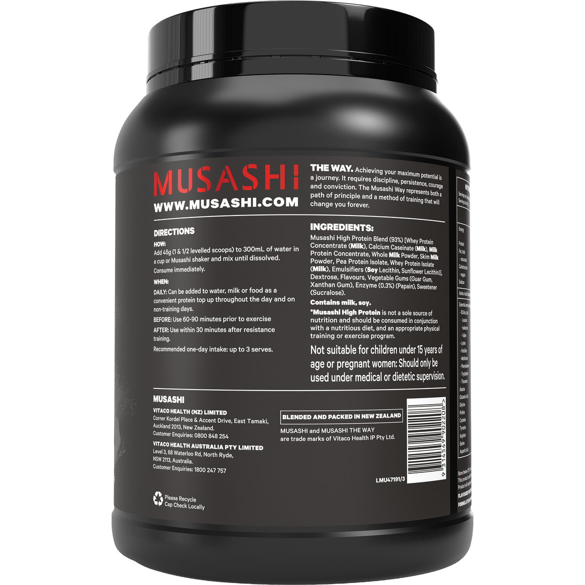 Musashi High Protein Powder Vanilla 900g