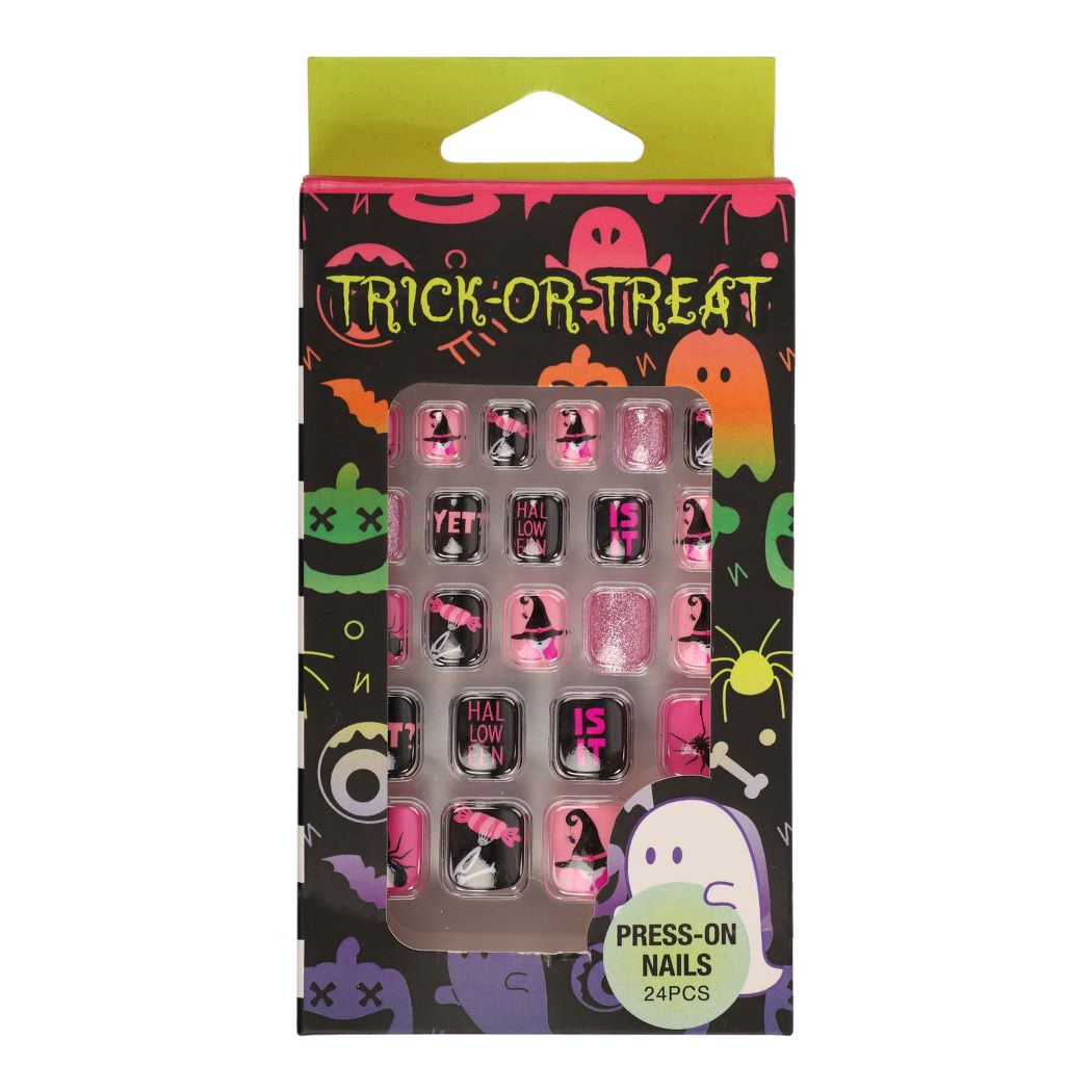 BYS Halloween Press On Nail Pink Witch