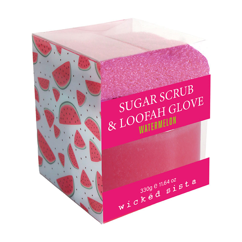 WSIS Sugar Scrub with Loofah Glove Watermelon 330g