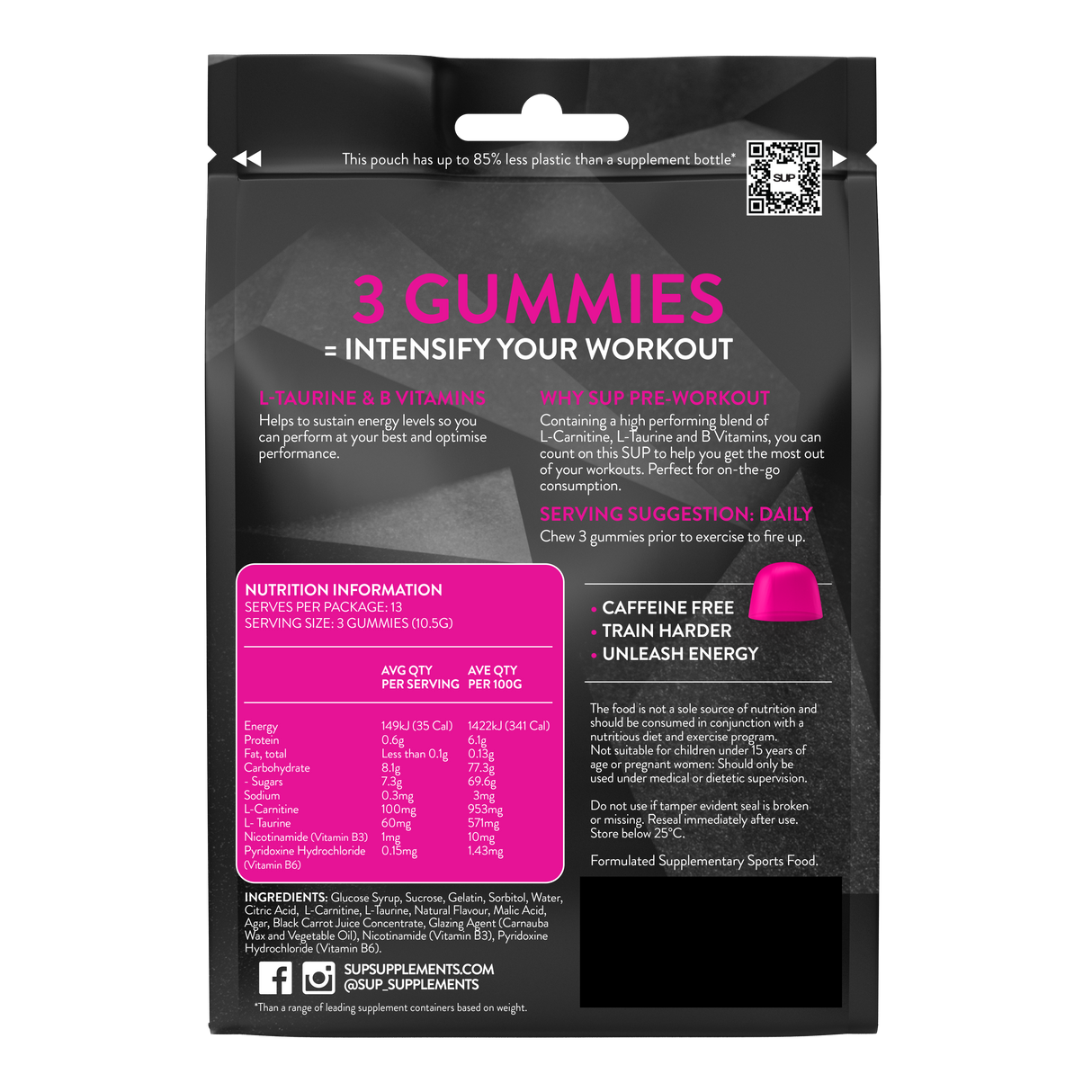 SUP Pre-Workout Gummies 40s