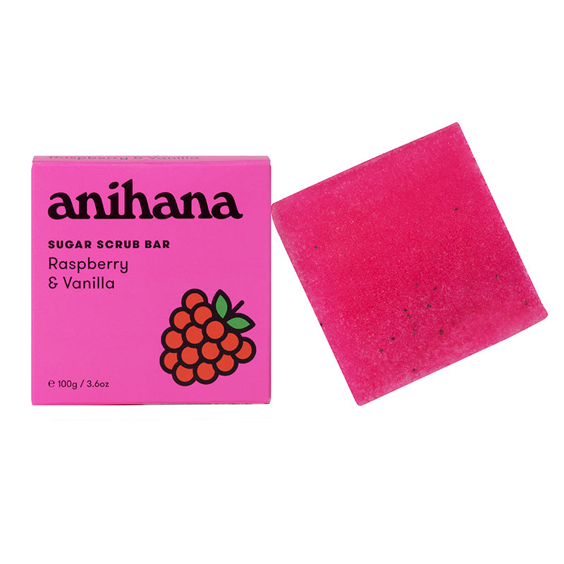 Anihana Sugar Scrub Bar Raspberry & Vanilla 100g