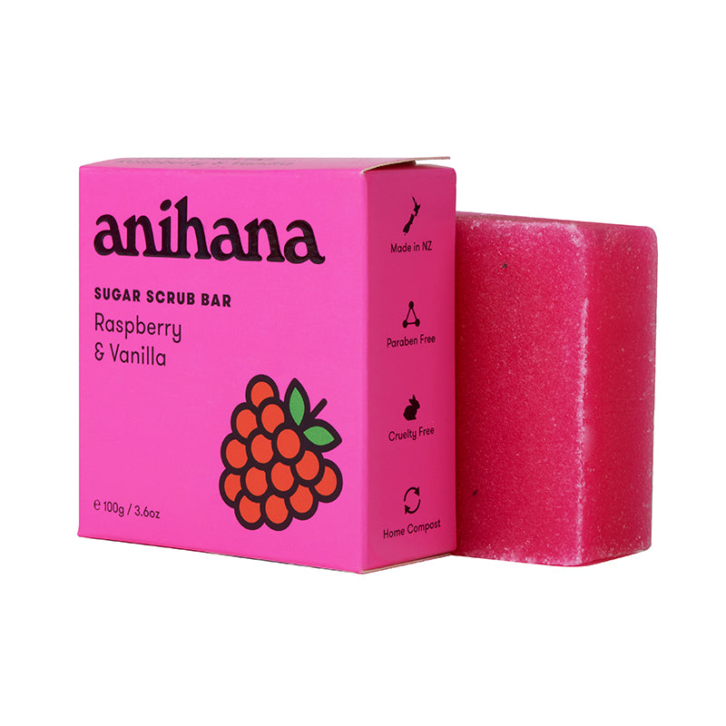 Anihana Sugar Scrub Bar Raspberry & Vanilla 100g